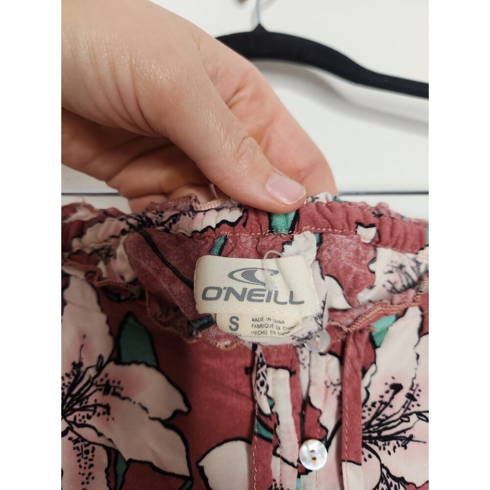 y2k O'Neill Floral Boho Surf Skate Skirt Beach Coastal S Rayon Hawaiian Hawaii - Picture 4 of 5